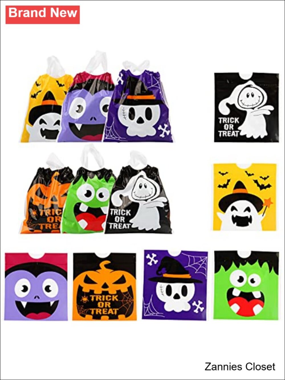 👻 Halloween Drawstring Goody Bags 48Pcs PVC Treat Candy Bags Party Favor
